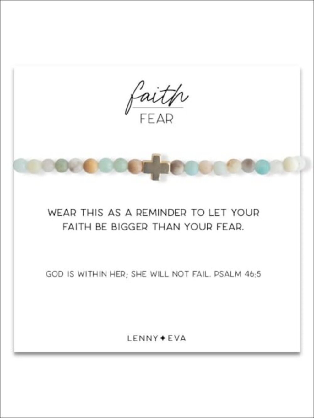 Gold Plated Cross Charm Stretch Bracelet with Semi-Precious Gemstones